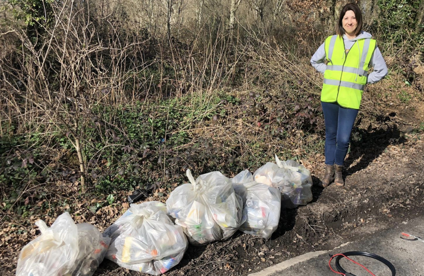 Attending a local litter pick in Broad Oak