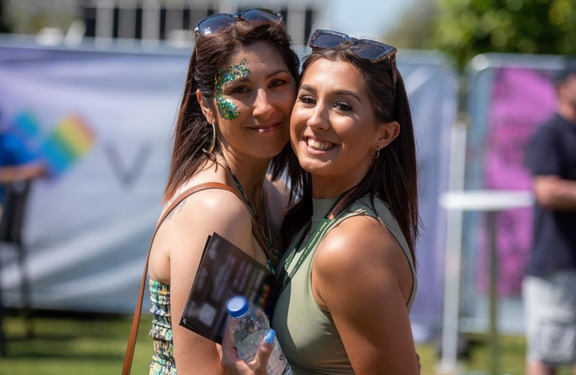 Louise enjoying a previous Pride Canterbury with her daughter