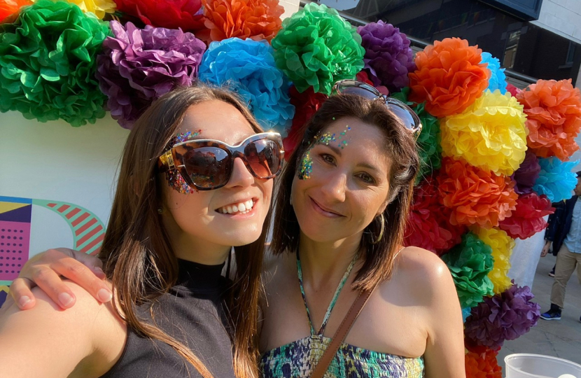 Louise enjoying a previous Pride Canterbury with her daughter