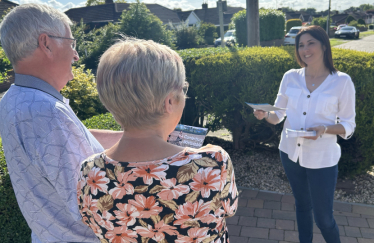 Louise chatting to residents about local issues