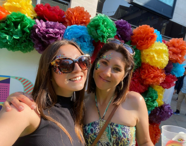 Louise enjoying a previous Pride Canterbury with her daughter